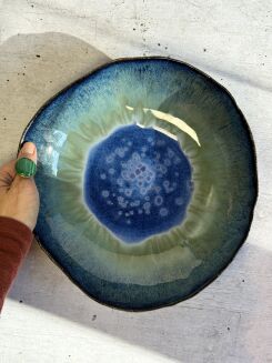 Wielka misa ceramiczna „Lazurowe Jezioro” – ręcznie robiona, unikatowa ceramika - 7