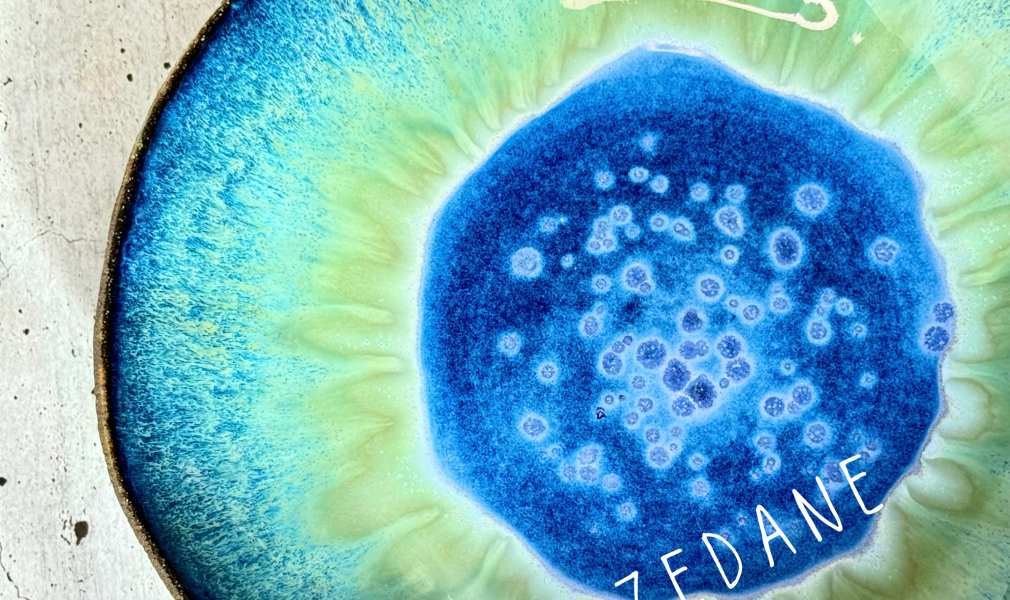 Wielka misa ceramiczna „Lazurowe Jezioro” – ręcznie robiona, unikatowa ceramika