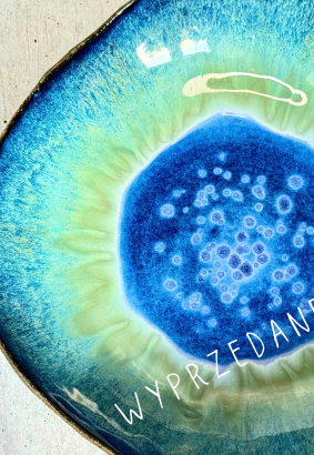 Wielka misa ceramiczna „Lazurowe Jezioro” – ręcznie robiona, unikatowa ceramika