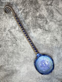 modro-zielona ceramiczna łyżka - 3