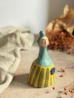 Figurka turkusowo-żółta z rybą - 2