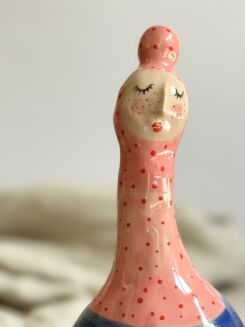 Figurka różowo-niebieska z sercem - 4