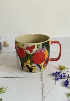 Ogromny kubek malowany ręcznie IX
