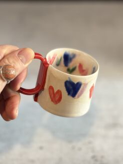 kolorowa filiżanka do kawy handmade