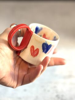 kolorowa filiżanka do kawy handmade