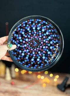 czarny elegancki talerz ceramika handmade