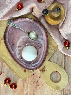 ceramiczny talerzyk na jajko, ceramika handmade, Kolorowa Misa