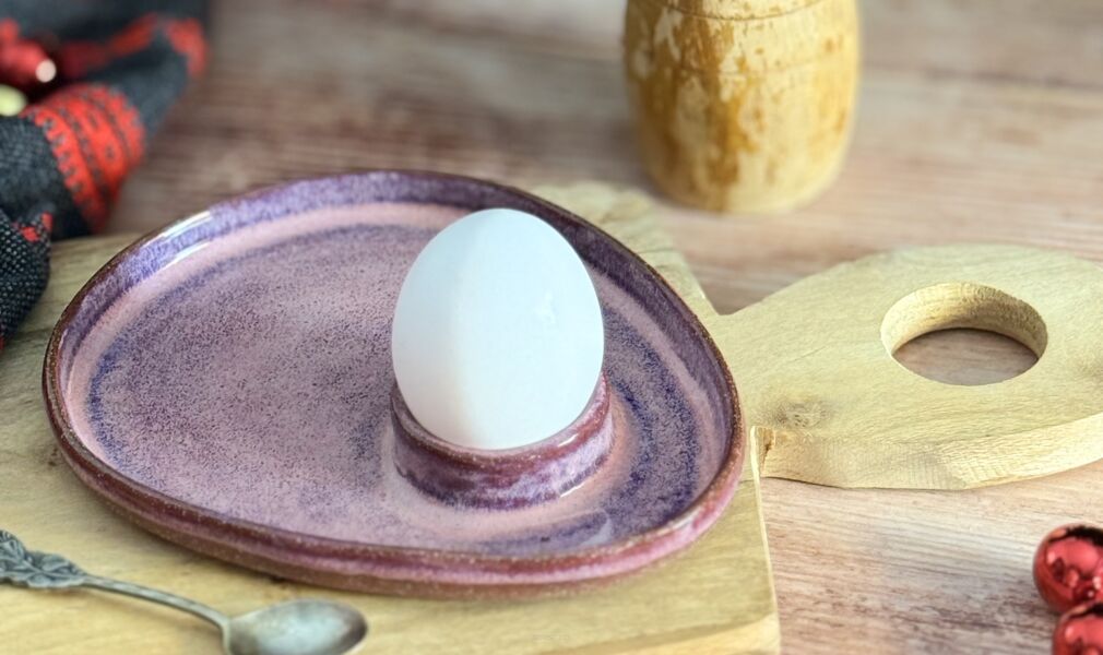 ceramiczny talerzyk na jajko, ceramika handmade, Kolorowa Misa