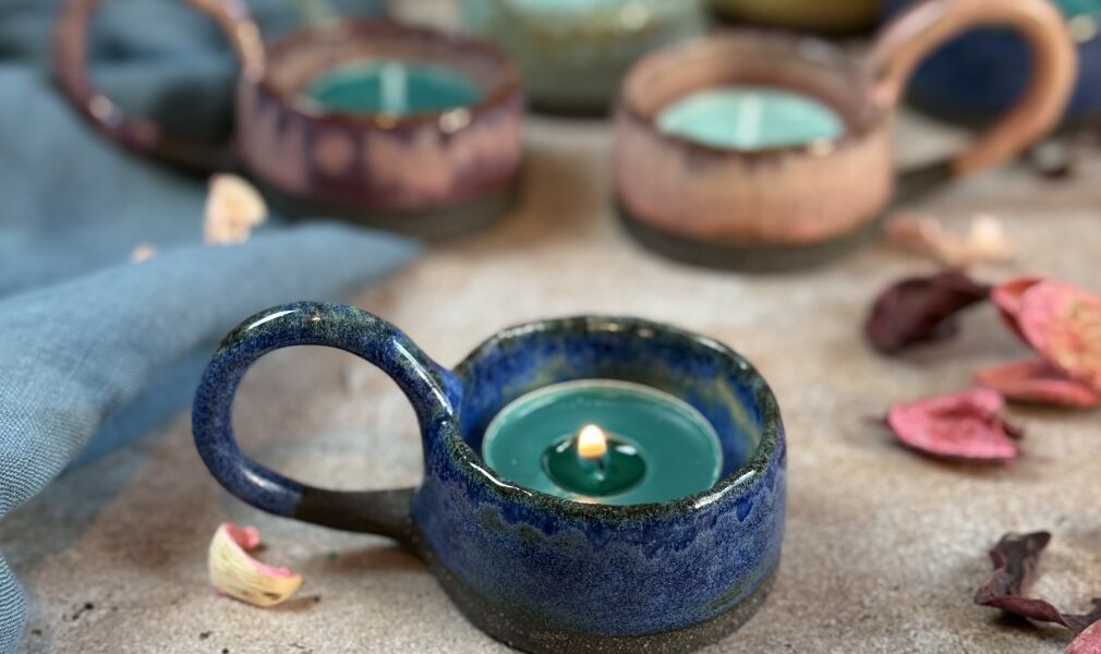 Niebieski świecznik na tealight