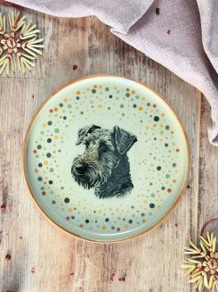 talerzyk ceramiczny z wizerunkiem psa teriera
