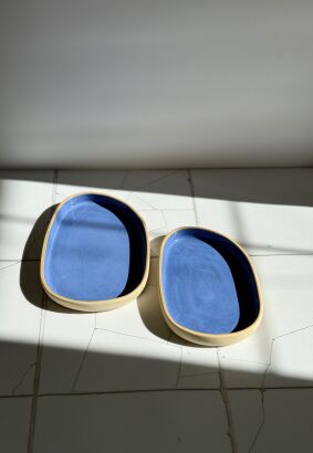 duet niebieskich talerzyków