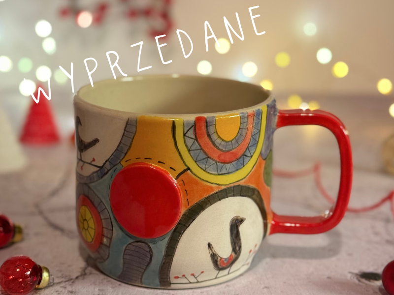 Ogromny kubek malowany ręcznie VI