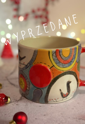 Ogromny kubek malowany ręcznie VI